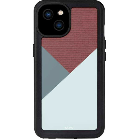 Marsala Triangle Shapes iPhone 15 Plus Waterproof Case