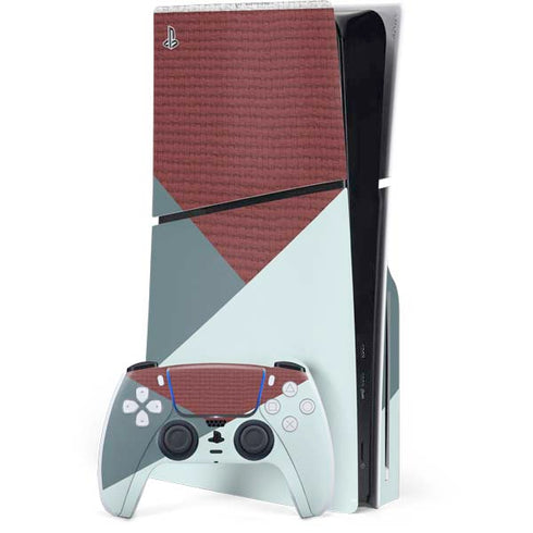 Marsala Triangle Shapes PS5 Slim Disk Bundle Skin