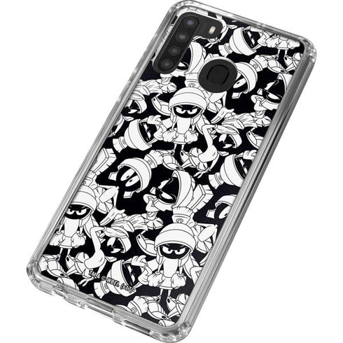 Looney Tunes Marvin Super Sized Pattern Galaxy A21 Clear Case