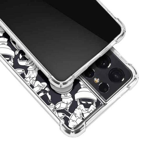 Looney Tunes Marvin Super Sized Pattern Galaxy S21 Ultra 5G Clear Case