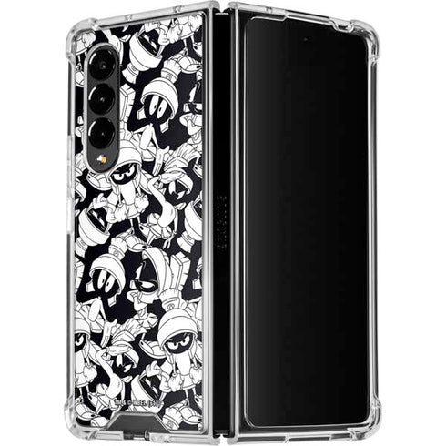 Looney Tunes Marvin Super Sized Pattern Galaxy Z Fold4 5G Clear Case