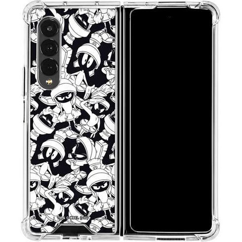 Looney Tunes Marvin Super Sized Pattern Galaxy Z Fold4 5G Clear Case