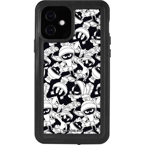 Looney Tunes Marvin Super Sized Pattern iPhone 12 Waterproof Case