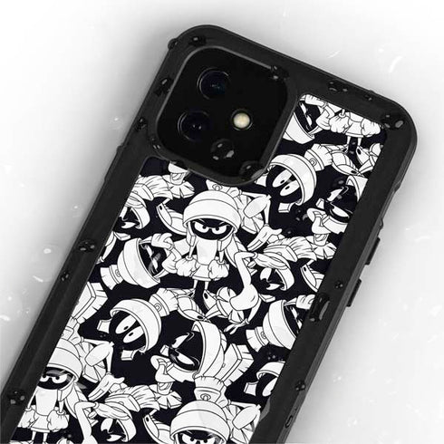 Looney Tunes Marvin Super Sized Pattern iPhone 12 Waterproof Case