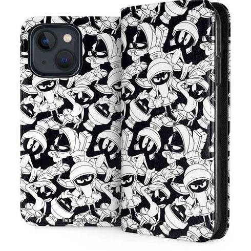 Looney Tunes Marvin Super Sized Pattern iPhone 13 Folio Case