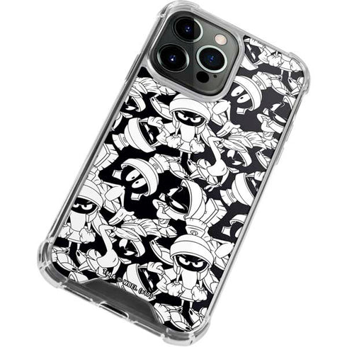 Looney Tunes Marvin Super Sized Pattern iPhone 14 Pro Clear Case