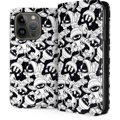 Looney Tunes Marvin Super Sized Pattern iPhone 15 Pro Folio Case