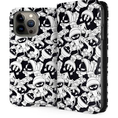 Looney Tunes Marvin Super Sized Pattern iPhone 15 Pro Max Folio Case