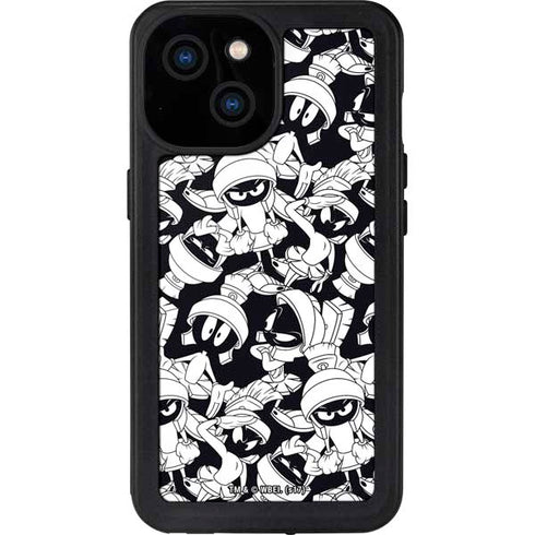 Looney Tunes Marvin Super Sized Pattern iPhone 15 Waterproof Case