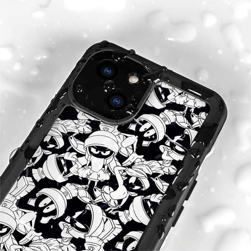 Looney Tunes Marvin Super Sized Pattern iPhone 15 Waterproof Case