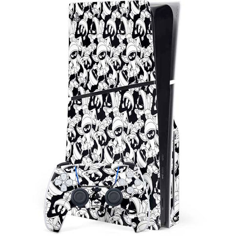 Looney Tunes Marvin Super Sized Pattern PS5 Slim Disk Bundle Skin