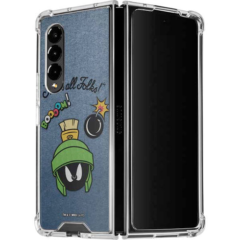 Looney Tunes Marvin Thats All Folks Galaxy Z Fold4 5G Clear Case