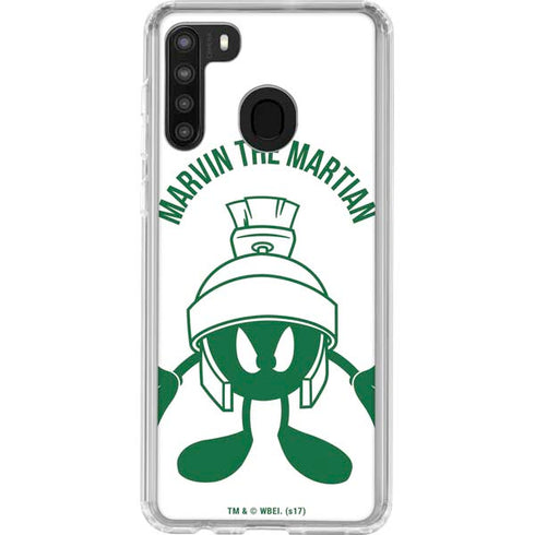 Looney Tunes Marvin the Martian Big Head Galaxy A21 Clear Case