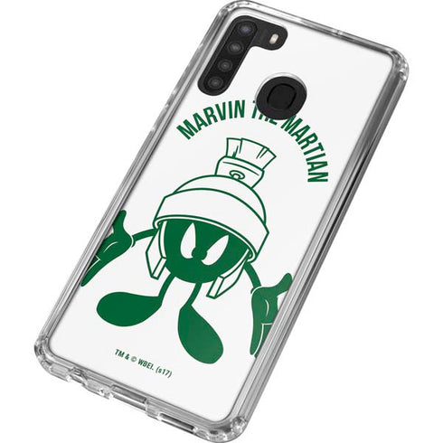 Looney Tunes Marvin the Martian Big Head Galaxy A21 Clear Case