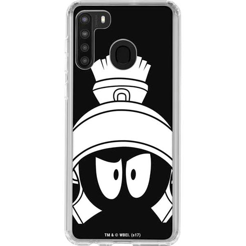 Looney Tunes Marvin the Martian Black and White Galaxy A21 Clear Case