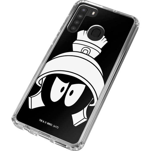 Looney Tunes Marvin the Martian Black and White Galaxy A21 Clear Case