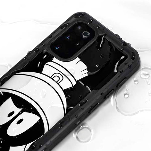 Looney Tunes Marvin the Martian Black and White Galaxy S20 Plus Waterproof Case