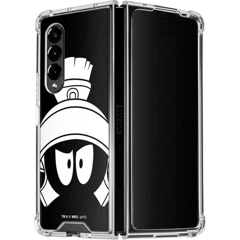 Looney Tunes Marvin the Martian Black and White Galaxy Z Fold4 5G Clear Case