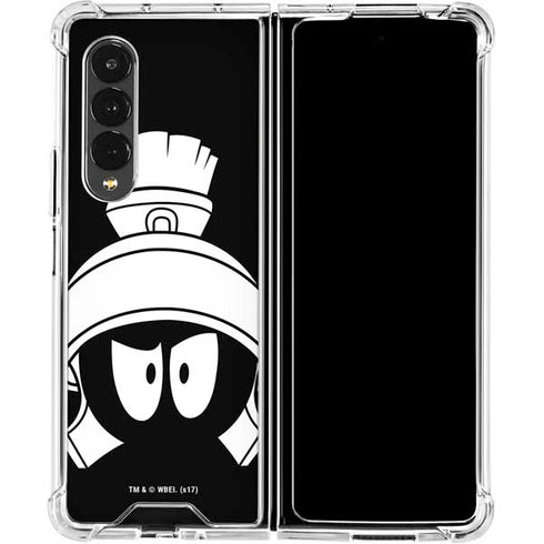 Looney Tunes Marvin the Martian Black and White Galaxy Z Fold4 5G Clear Case