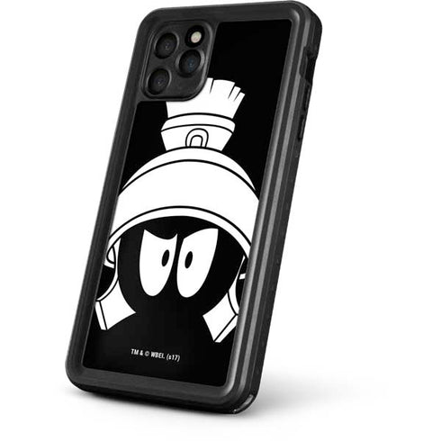 Looney Tunes Marvin the Martian Black and White iPhone 11 Pro Max Waterproof Case