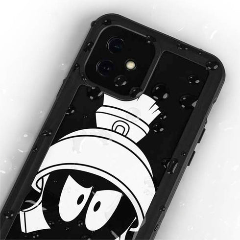 Looney Tunes Marvin the Martian Black and White iPhone 12 Mini Waterproof Case