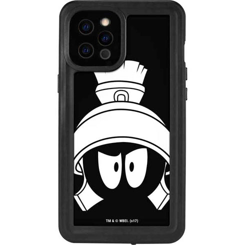 Looney Tunes Marvin the Martian Black and White iPhone 12 Pro Max Waterproof Case