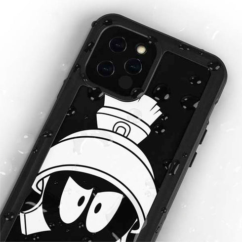 Looney Tunes Marvin the Martian Black and White iPhone 12 Pro Waterproof Case