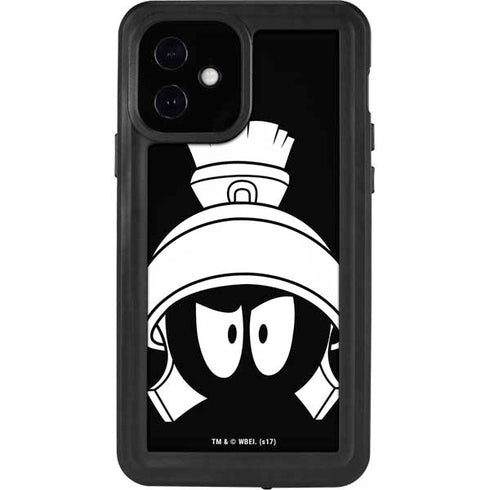 Looney Tunes Marvin the Martian Black and White iPhone 12 Waterproof Case