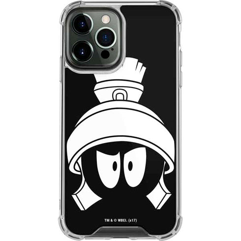 Looney Tunes Marvin the Martian Black and White iPhone 14 Pro Max Clear Case