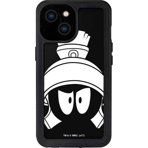 Looney Tunes Marvin the Martian Black and White iPhone 15 Waterproof Case