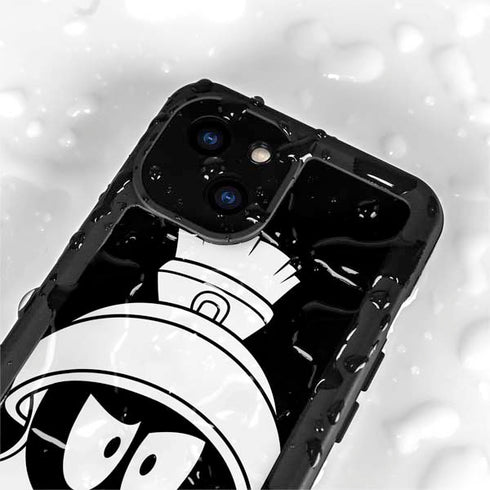 Looney Tunes Marvin the Martian Black and White iPhone 15 Waterproof Case
