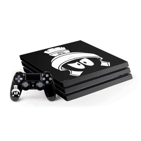 Looney Tunes Marvin the Martian Black and White PS4 Pro Bundle Skin