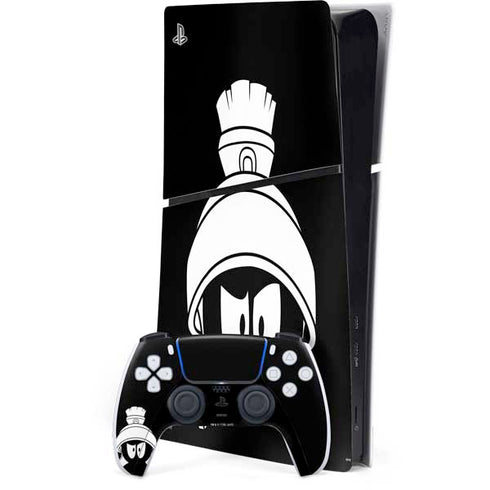 Looney Tunes Marvin the Martian Black and White PS5 Slim Digital Edition Bundle Skin