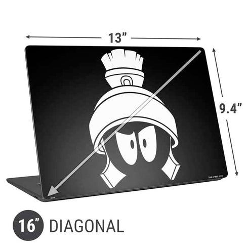 Looney Tunes Marvin the Martian Black and White Universal Laptop 16in (13 x 9.4in) Skin