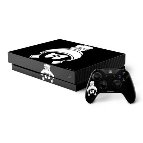 Looney Tunes Marvin the Martian Black and White Xbox One X Bundle Skin