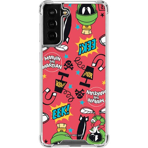Looney Tunes Marvin the Martian Patches Galaxy S21 FE Clear Case