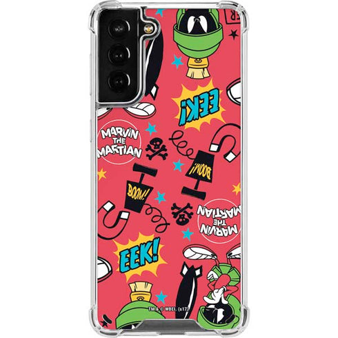 Looney Tunes Marvin the Martian Patches Galaxy S21 Plus 5G Clear Case