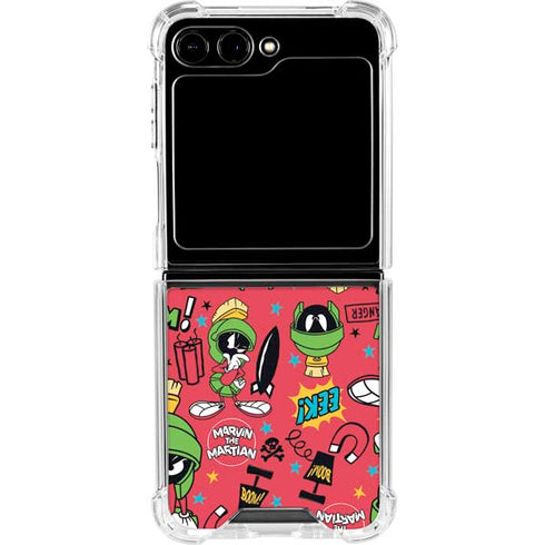 Looney Tunes Marvin the Martian Patches Galaxy Z Flip5 5G Clear Case