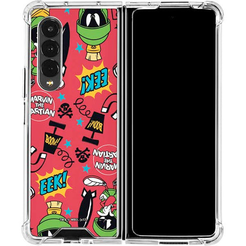 Looney Tunes Marvin the Martian Patches Galaxy Z Fold4 5G Clear Case