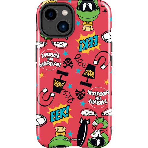 Looney Tunes Marvin the Martian Patches iPhone 15 Plus Impact Case