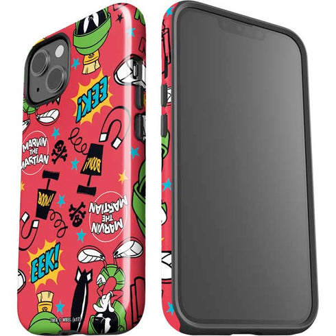 Looney Tunes Marvin the Martian Patches iPhone 15 Plus Impact Case