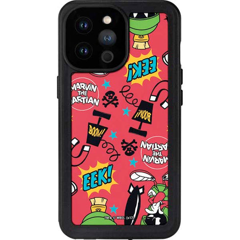 Looney Tunes Marvin the Martian Patches iPhone 14 Pro Max Waterproof Case