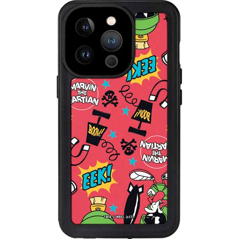 Looney Tunes Marvin the Martian Patches iPhone 14 Pro Waterproof Case