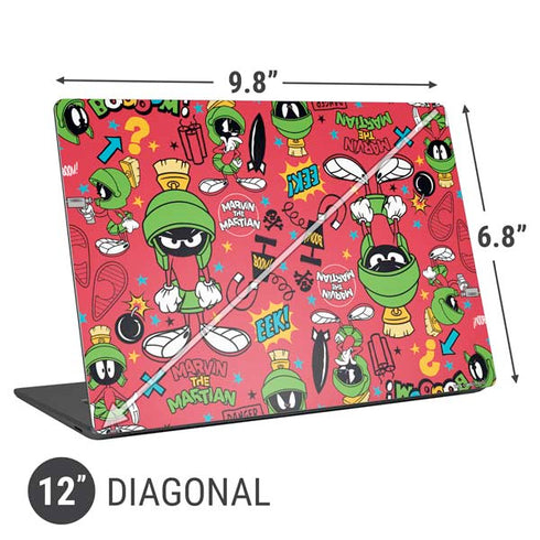 Looney Tunes Marvin the Martian Patches Universal Laptop 12in (9.8 x 6.8in) Skin