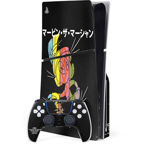 Looney Tunes Marvin the Martian Sliced Juxtapose PS5 Slim Disk Bundle Skin