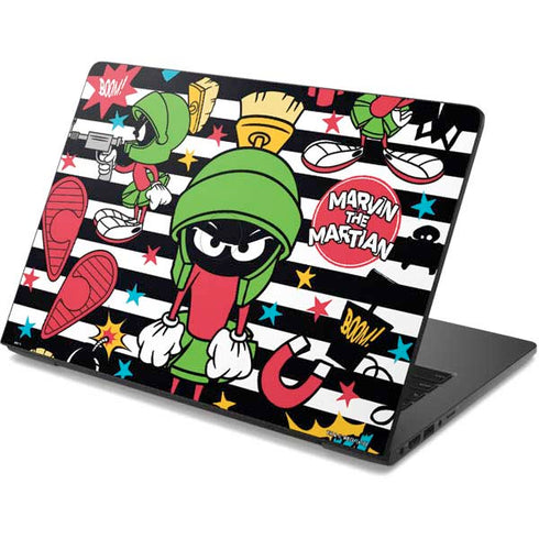Looney Tunes Marvin the Martian Striped Patches Dell Chromebook Skin