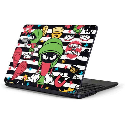 Looney Tunes Marvin the Martian Striped Patches Samsung Chromebook Skin