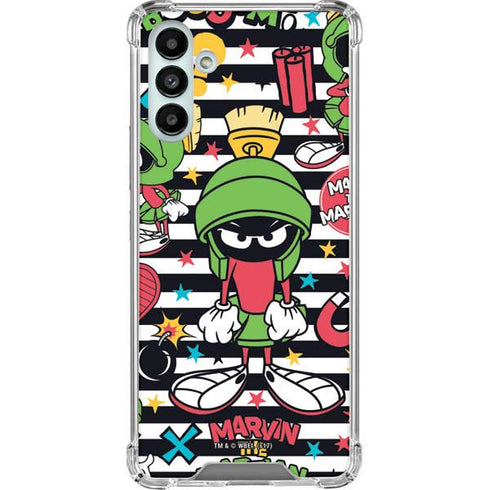 Looney Tunes Marvin the Martian Striped Patches Galaxy A13 5G Clear Case