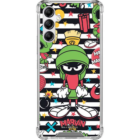 Looney Tunes Marvin the Martian Striped Patches Galaxy A14 5G Clear Case