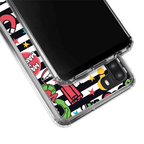 Looney Tunes Marvin the Martian Striped Patches Galaxy A21 Clear Case